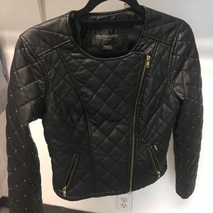 Obey Propaganda studded leather jacket
